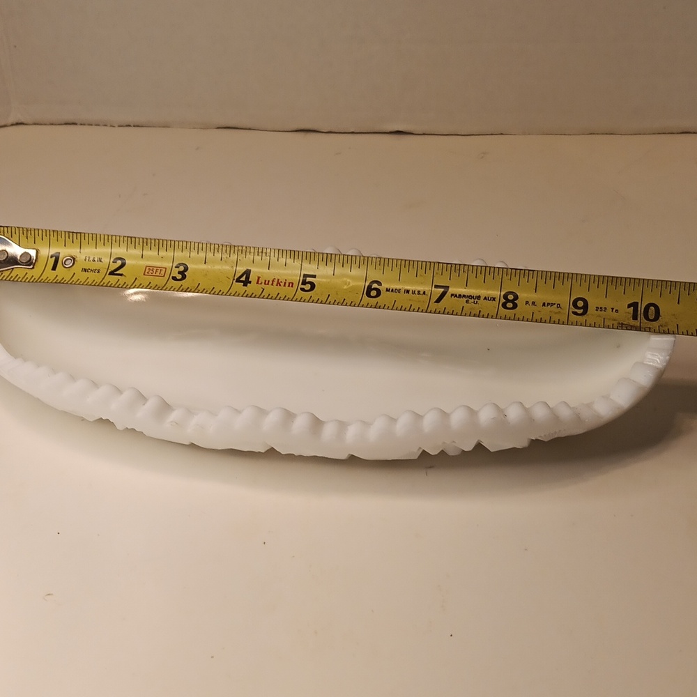 Vintage Milk Glass White Butter =,Serving Dish - Picture 8 of 8